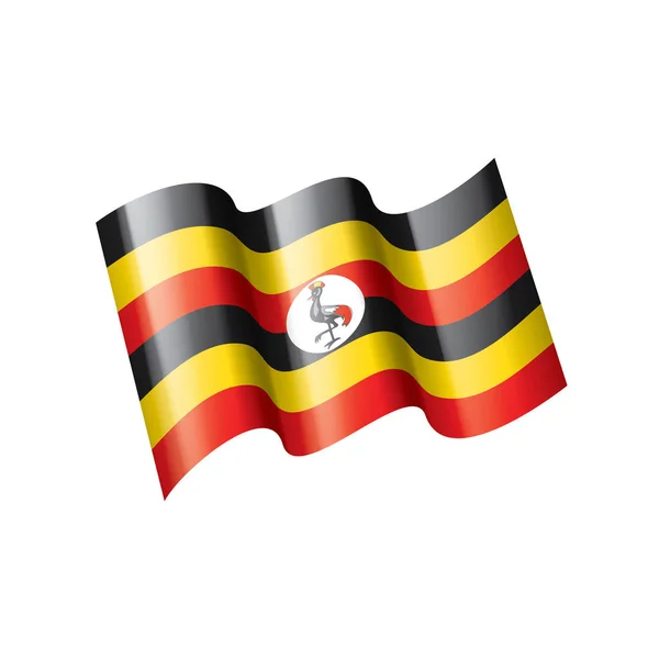 Uganda vlag, vector illustratie op een witte achtergrond — Stockvector