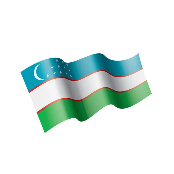 Oezbekistan vlag, vector illustratie op een witte achtergrond — Stockvector