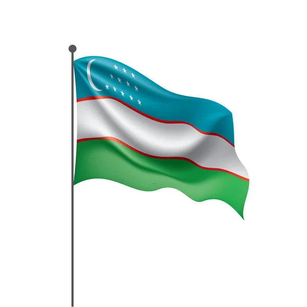 Usbekistan-Flagge, Vektorabbildung auf weißem Hintergrund — Stockvektor