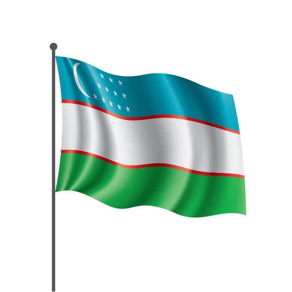 Usbekistan-Flagge, Vektorabbildung auf weißem Hintergrund — Stockvektor