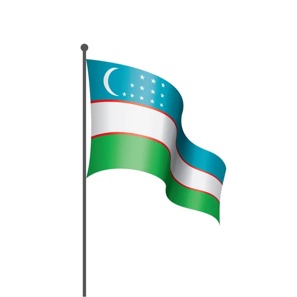 Bandera de Uzbekistán, ilustración vectorial sobre fondo blanco — Vector de stock