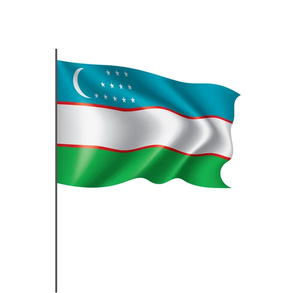 Oezbekistan vlag, vector illustratie op een witte achtergrond — Stockvector