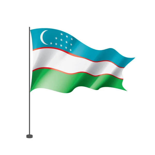 Uzbekistan flagga, vektor illustration på en vit bakgrund — Stock vektor