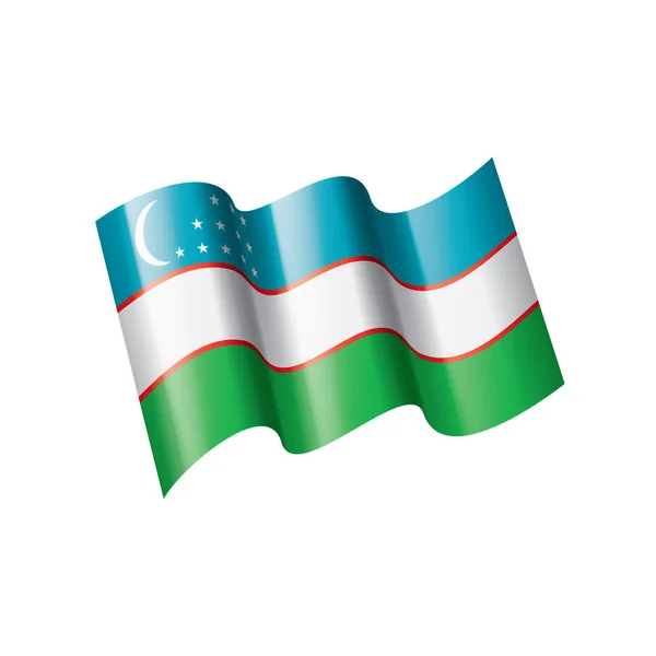 Usbekistan-Flagge, Vektorabbildung auf weißem Hintergrund — Stockvektor