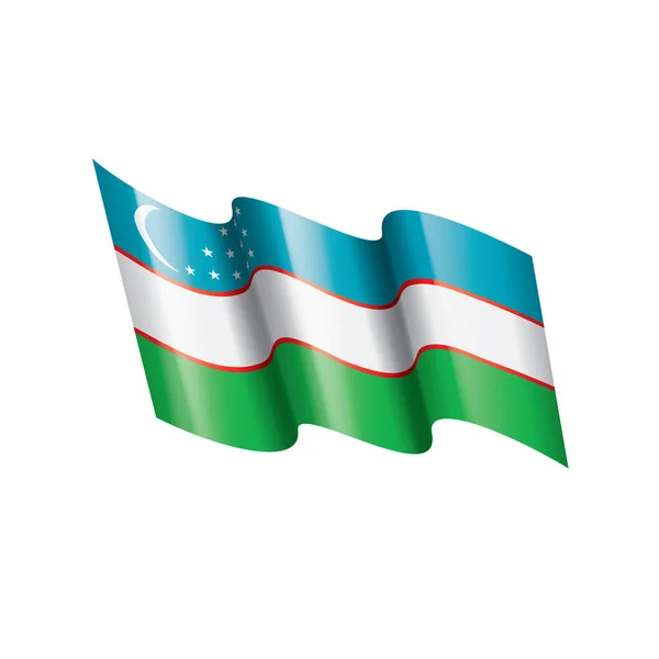 Drapeau Ouzbékistan, illustration vectorielle sur fond blanc — Image vectorielle