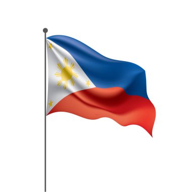 Filipinler bayrağı, beyaz bir arka plan üzerinde vektör çizim