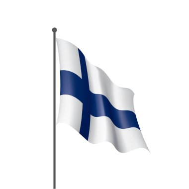 Finlandiya bayrağı, beyaz bir arka plan üzerinde vektör çizim