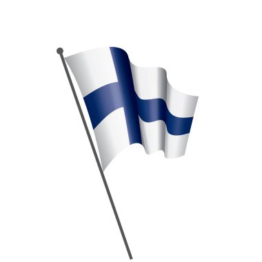 Finlandiya Ulusal bayrak, beyaz bir arka plan üzerinde vektör çizim