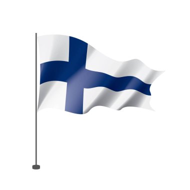 Finlandiya bayrağı, beyaz bir arka plan üzerinde vektör çizim