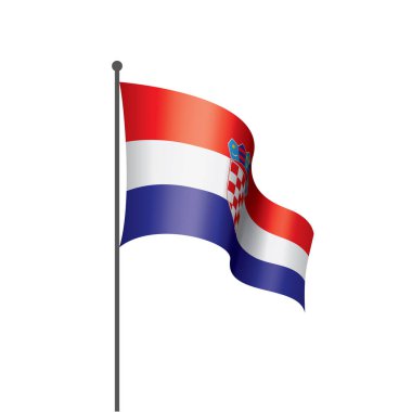 Hırvatistan bayrağı, beyaz bir arka plan üzerinde vektör çizim