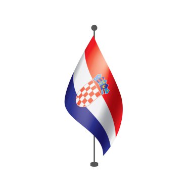 Hırvatistan bayrağı, beyaz bir arka plan üzerinde vektör çizim