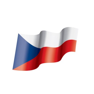 Çek Cumhuriyeti bayrağı, beyaz bir arka plan üzerinde vektör çizim