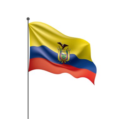 Ekvador bayrak, beyaz bir arka plan üzerinde vektör çizim