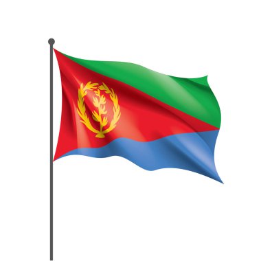 Eritre bayrak, beyaz bir arka plan üzerinde vektör çizim
