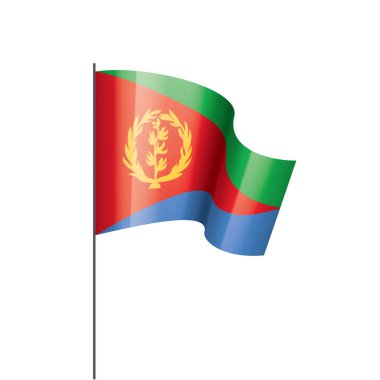 Eritre bayrak, beyaz bir arka plan üzerinde vektör çizim