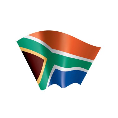 Güney Afrika bayrağı, beyaz arkaplanda vektör illüstrasyonu