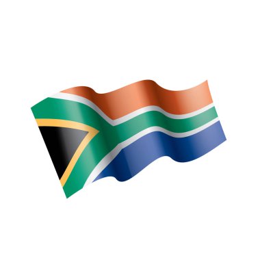 Güney Afrika bayrağı, beyaz arka planda vektör illüstrasyonu