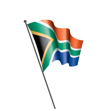 Güney Afrika bayrağı, beyaz arkaplanda vektör illüstrasyonu