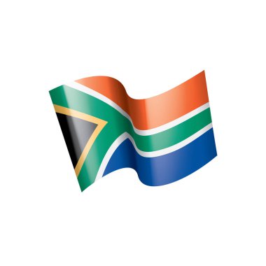Güney Afrika bayrağı, beyaz arkaplanda vektör illüstrasyonu