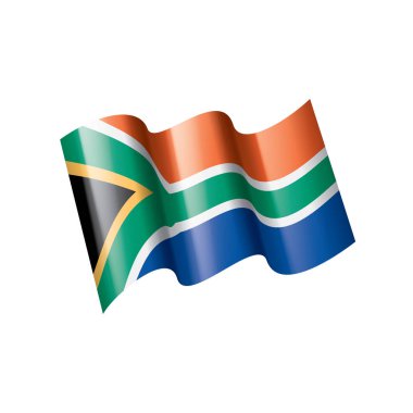 Güney Afrika bayrağı, beyaz arkaplanda vektör illüstrasyonu