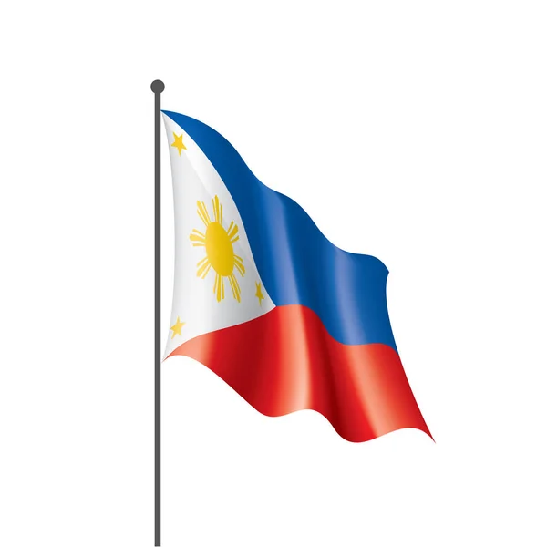 Filippine Bandiera Nazionale Illustrazione Vettoriale Sfondo Bianco — Vettoriale Stock