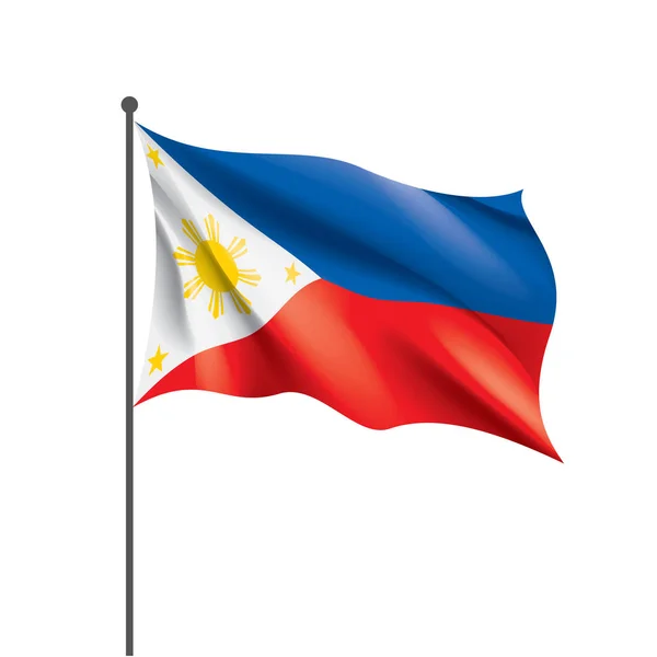 Bendera Filipina, gambar vektor pada latar belakang putih - Stok Vektor