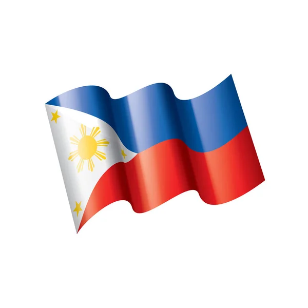 Bandera de Filipinas, ilustración vectorial sobre fondo blanco — Vector de stock