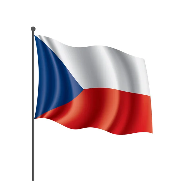 チェコ共和国の旗、白の背景にベクトル画像 — ストックベクタ
