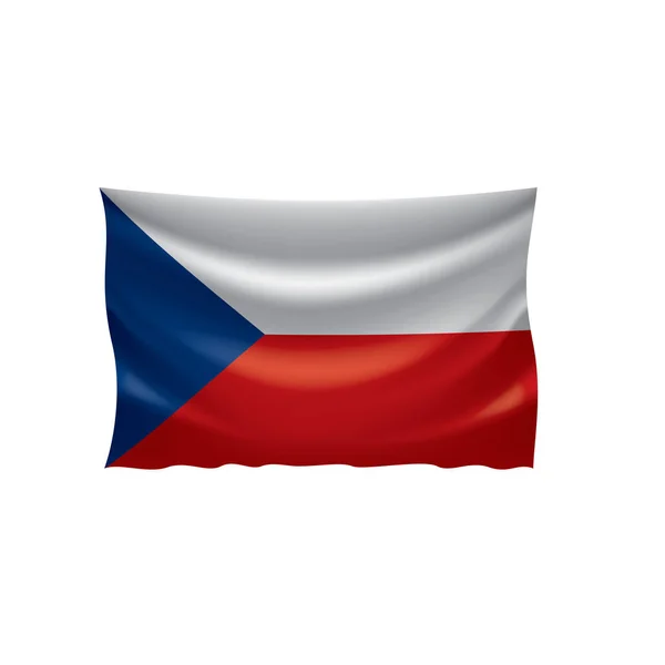 Tschechische Flagge, Vektorabbildung auf weißem Hintergrund — Stockvektor