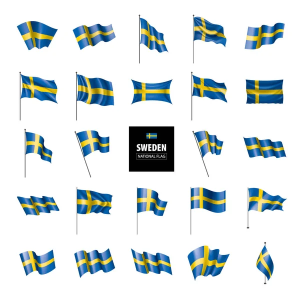 Svédország lobogója, egy fehér háttér vektor illusztráció — Stock Vector