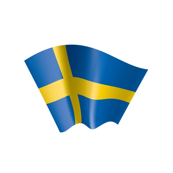 Sverige flagga, vektorillustration på vit bakgrund — Stock vektor