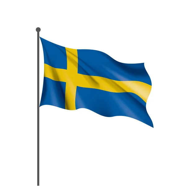 Флаг Швеции, векторная иллюстрация на белом фоне — стоковый вектор