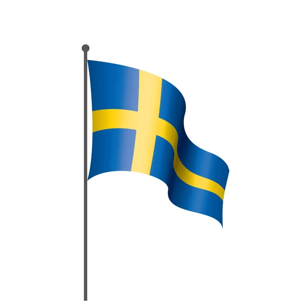 スウェーデン国旗、白の背景にベクトル画像 — ストックベクタ