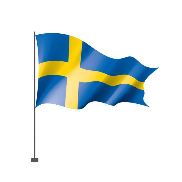 Drapeau Suède, illustration vectorielle sur fond blanc — Image vectorielle