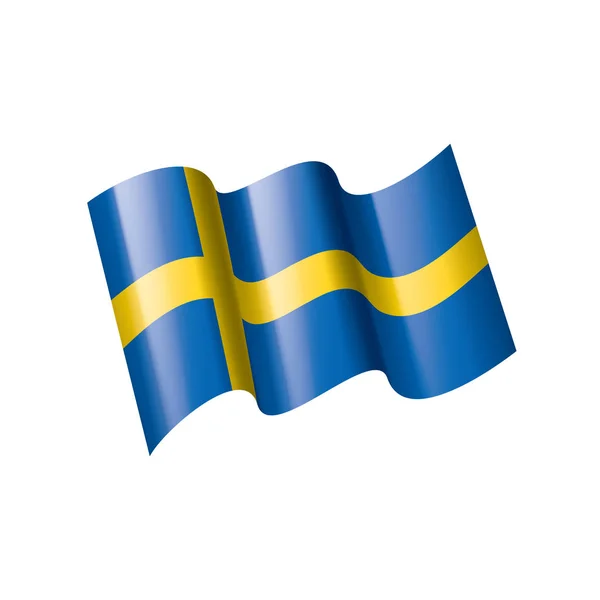 Sverige flagga, vektorillustration på vit bakgrund — Stock vektor