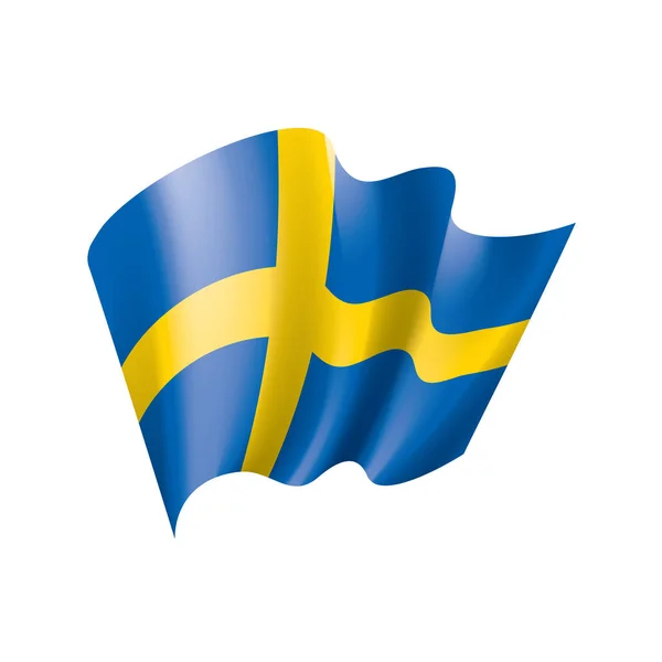 Sverige flagga, vektorillustration på vit bakgrund — Stock vektor