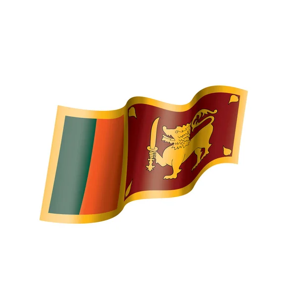 斯里兰卡国旗，白色背景上的矢量插图 — 图库矢量图片