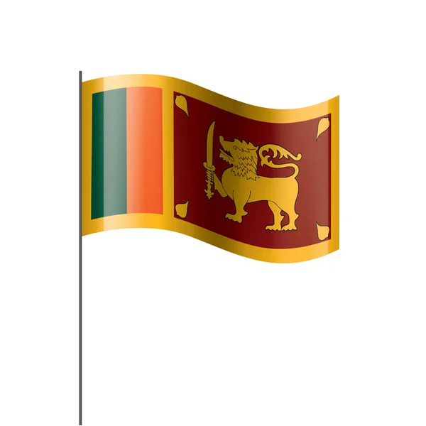 Srí Lanka zászló, vektor illusztráció fehér alapon — Stock Vector