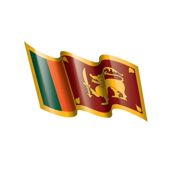 Sri Lanka vlag, vector illustratie op een witte achtergrond — Stockvector