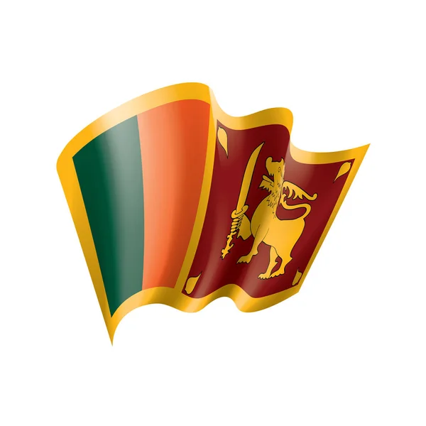 斯里兰卡国旗，白色背景上的矢量插图 — 图库矢量图片
