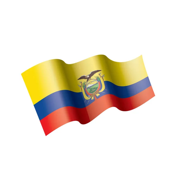 Bandera de Ecuador, ilustración vectorial sobre fondo blanco — Archivo Imágenes Vectoriales