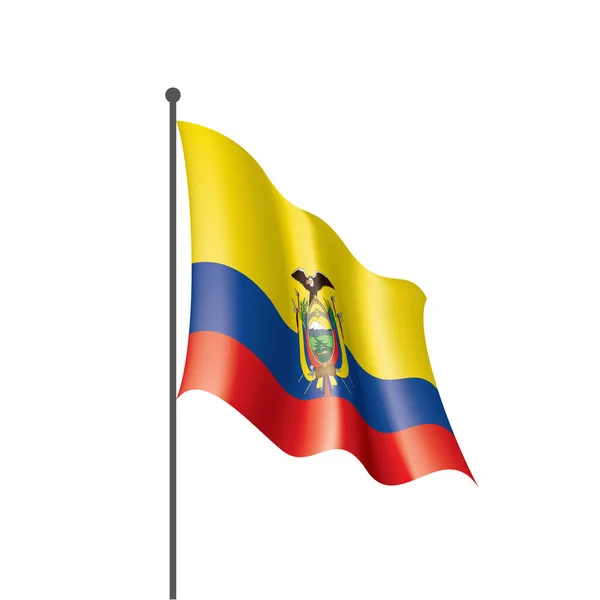 Bandera de Ecuador, ilustración vectorial sobre fondo blanco — Archivo Imágenes Vectoriales