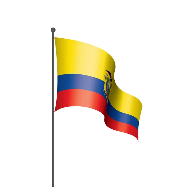 Bandera de Ecuador, ilustración vectorial sobre fondo blanco — Vector de stock