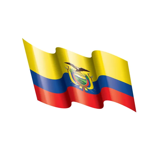 Bandera de Ecuador, ilustración vectorial sobre fondo blanco — Vector de stock