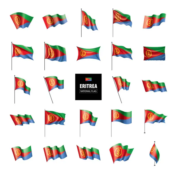 Eritrea zászló, egy fehér háttér vektor illusztráció — Stock Vector