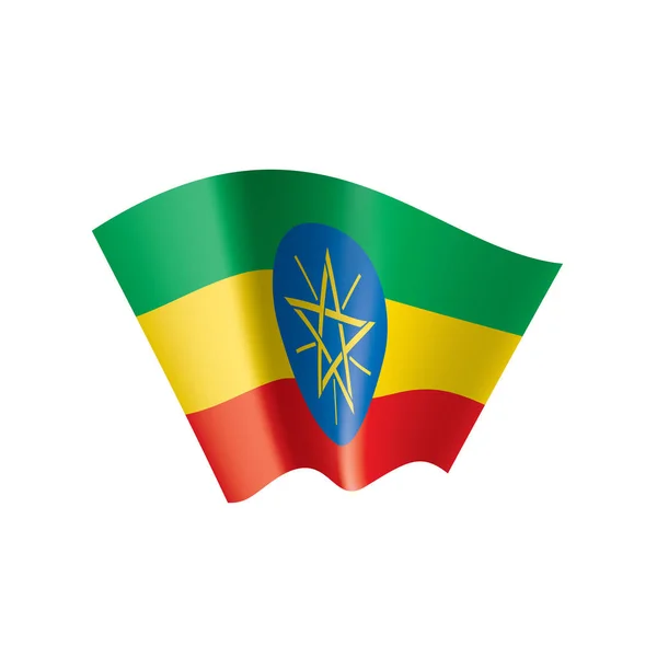 Etiopská vlajka, vektorová ilustrace na bílém pozadí — Stockový vektor