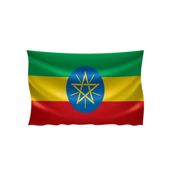 Bandera Nacional Etiopía Ilustración Vectorial Sobre Fondo Blanco — Archivo Imágenes Vectoriales