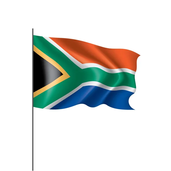 Dél-Afrika zászló, vektor illusztráció fehér alapon — Stock Vector