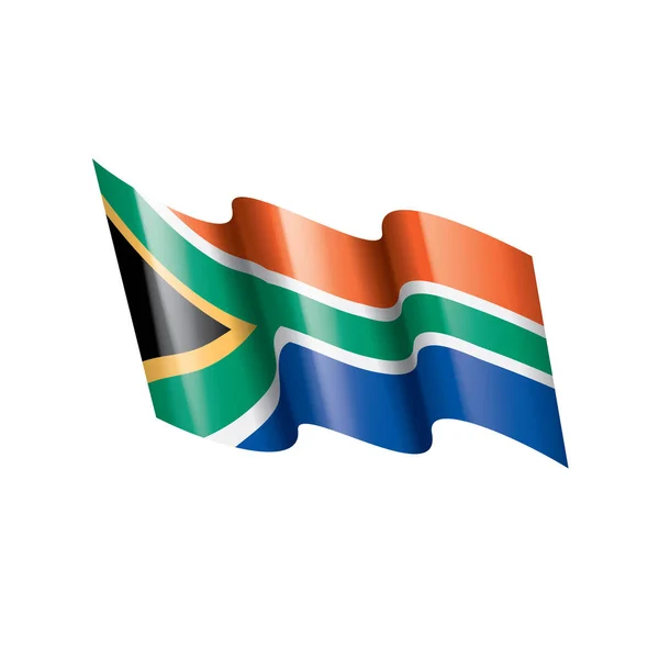 Bandera de Sudáfrica, ilustración vectorial sobre fondo blanco — Archivo Imágenes Vectoriales