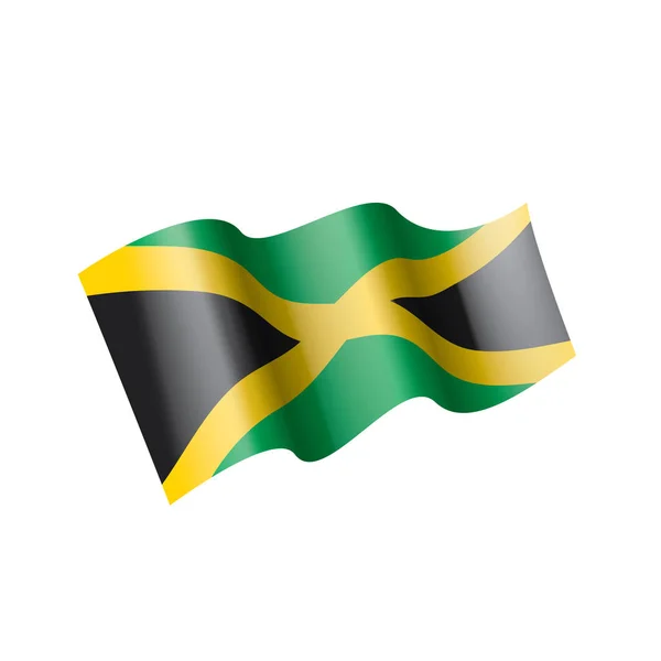 Jamaica vlag, vector illustratie op een witte achtergrond — Stockvector